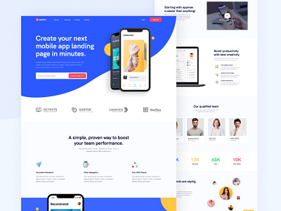 App landing app design web