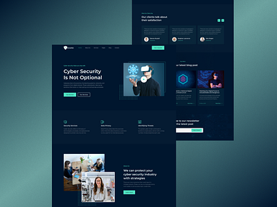 Cyber Security Landing page design homepage ui web