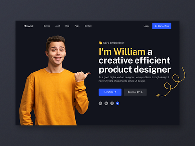 Personal portfolio design hero hero section homepage minimal modern design personal portfolio portfolio ui web