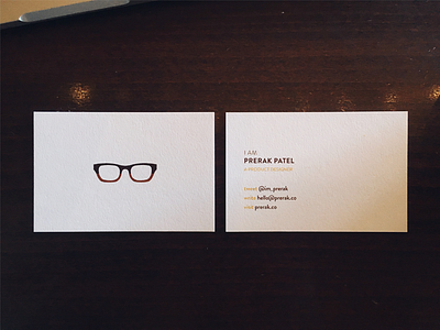 Prerak Patel - Business Cards branding business card card french paper typography