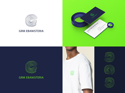 GRM WOOD-logo branding colors design fluo graphic design green identity logo logo design neon vectors wood