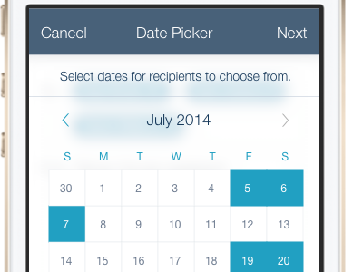 Date Picker calendar date iphone picker