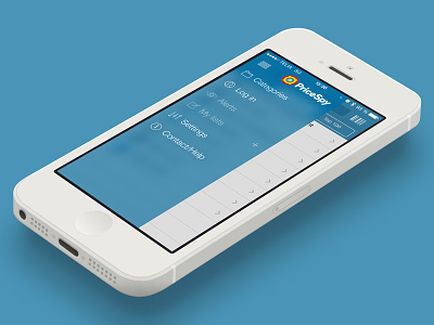 Prisjakt/PriceSpy iOS App Menu flat design hamburger ios iphone menu