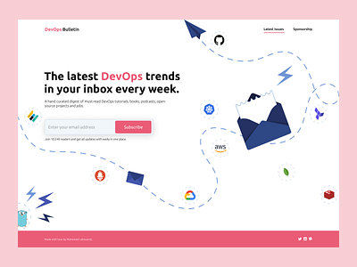 DevOps Bulletin - Newsletter cloud devops landing page newsletter tech