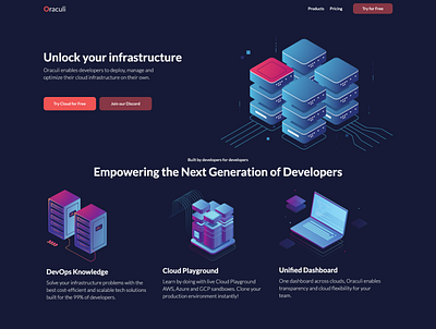 Oraculi - Building the future of DevOps cloud devops landing page tech