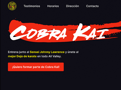 Cobra Kai redisign on FIGMA cobrakai desktop figma