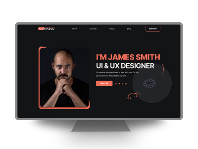 Header for Portfolio Landing Page color creative header home page landing page personal portfolio portfolio portfolio website responsive trending trendy ui ui designer visual designer website