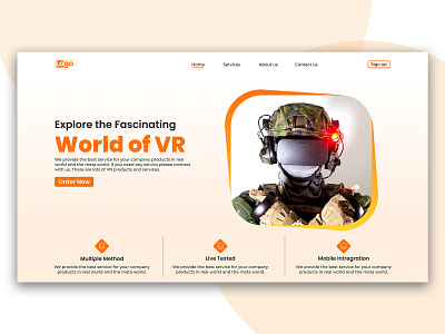VR Store Website Header Concept 3d ar artificial intellgence future home page l landing page meta modern tec tech technology ui ui design ui ux virtual reality vr vr design web design website