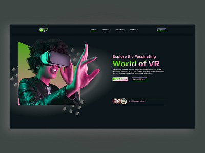 Header Section For VR Store Website 3d ar header section hero section homepage landing page meta modern tech technology ui ui design vertual reality vr vr store website