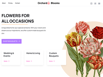 Orchard Blooms Header photoshop typography ui ux web