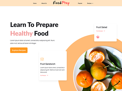 Foodprep Header dailyui design figma ui ux web