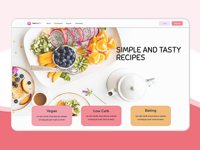 Twisttasty website header design figma ui ux web