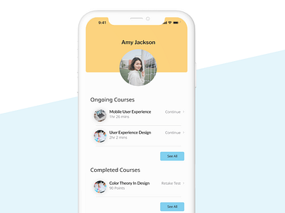 Edtech App Profile Design app dailyui design edtech edtechapp figma ui