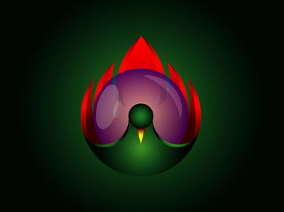 Green Flame Bird 3d art bird icon bird logo branding design icon illustrator logo logodesign orbs vector