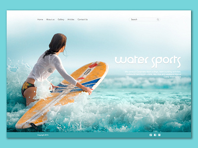 Water Sport website aqua fresh minimal sexy sports surf ui water website