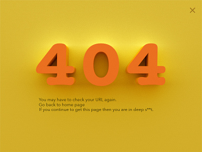 404 error page #dailyui #008 3d 404 colors creative design error fun orange typography ui ux yellow