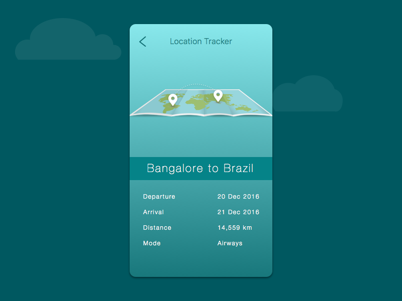 Daily UI 020 Location Tracker travel creative minimal neat map application ux ui ios design iphone location