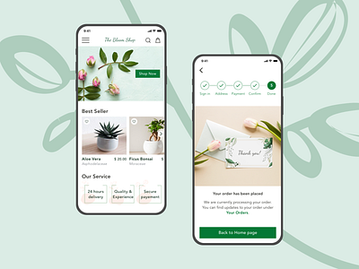 The Bloom Shop app application design ecommerce elegant flat flowers minimal mobile mobile app mobile ui plants shop sketchapp ui