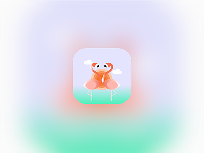 Dancing Flamingo Logo app design icon ios