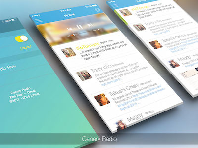 Canary Radio app blue design flat icon ios ios7 iphone twitter