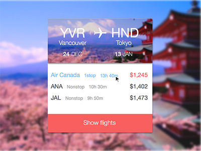 Flight Booking Card animation design flight ui ux web