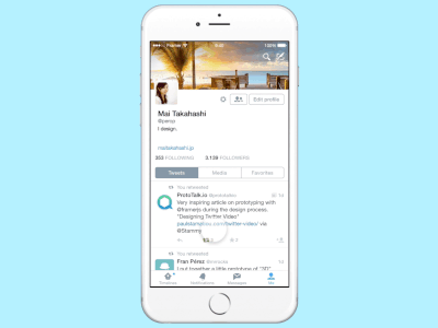 The iOS Twitter app with blurring and scrolling effects animation app design framerjs ios ui