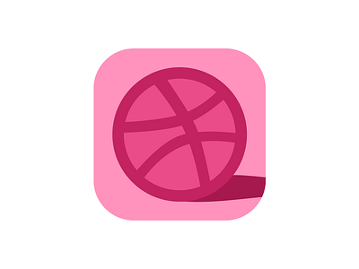 Dribbble flat app icon for iOS