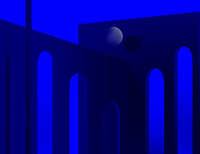 Arch abstract abstract art architechture art blue brutal contemporary digital digitalart editorial editorial illustration future life space
