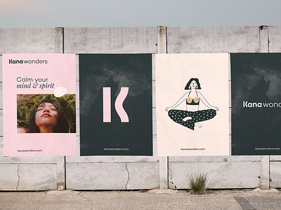 Kana Wonders — Posters branding cbd cbd oil concept design graphic identity illustration logo logotype mark visual