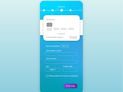 Credit Card Payment Screen