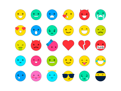 Emoticons free AI, PSD ai download emoji emoticons file flat free freebie icons illustrarion psd smiles