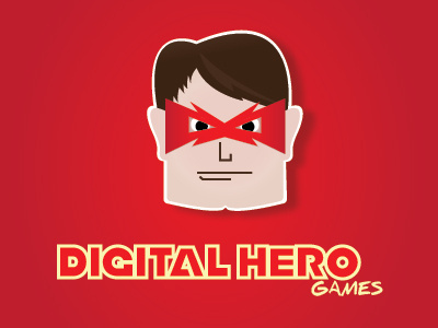 Digital Hero Games avatar illustration logo mask red superhero yellow