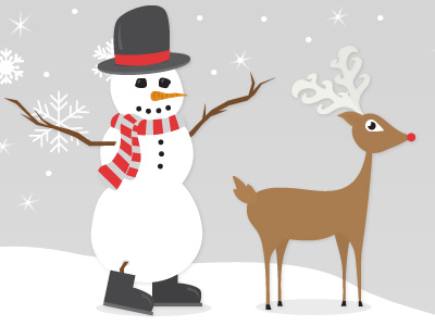 Holiday Characters christmas holiday illustration rudolf snow snowman