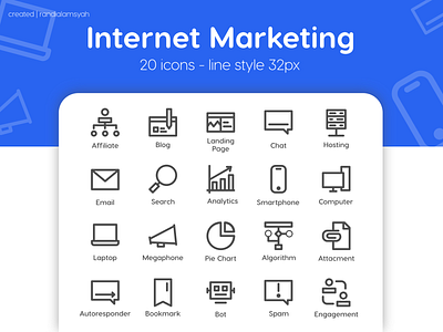 Icon Set Internet Marketing 32px