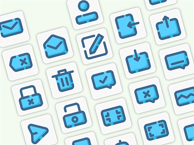 Icon design with Dashed Filled Line Style