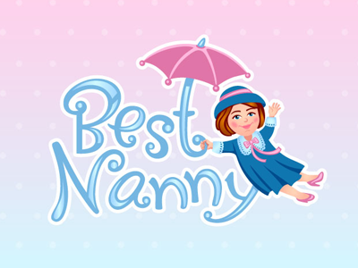 Bnanny blue character logo pink