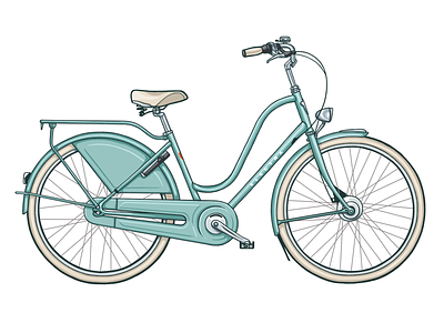 Electra Amsterdam bicycle illustration mint wzwz