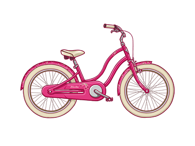 Electra Kids' Bicycle bicycle electra illustration pink wzwz