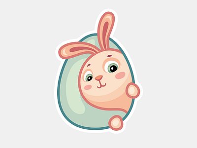 Easter Bunny (stickers set for ICQ) animal easter egg hole icq illustrator rabbit wzwz