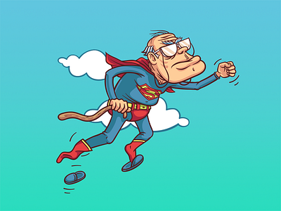 Supaoldman Rebirth comics hero illustration oldman sky superman