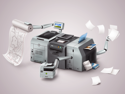 Printobot icon illustraton printer