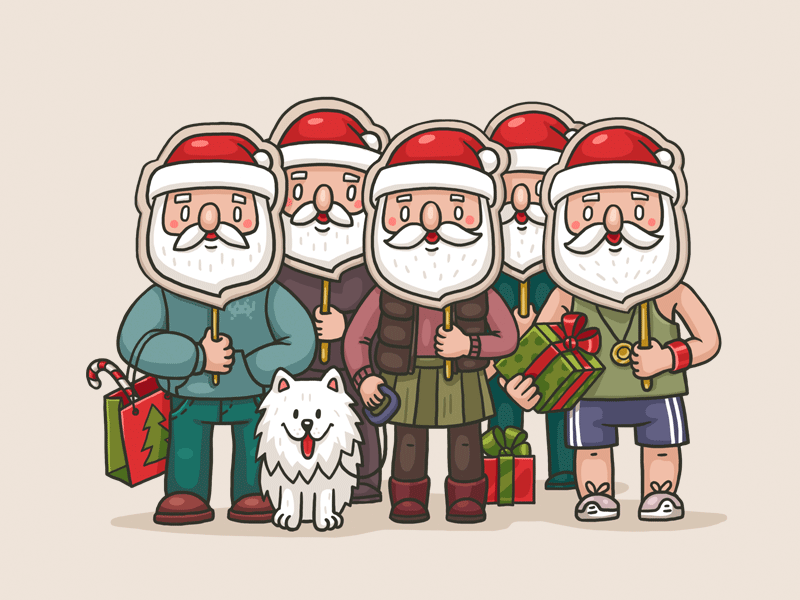 Secret Santas christmas illustration new year photoshop
