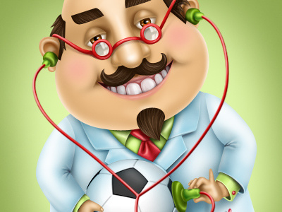 Football Doctor ball character doctor football