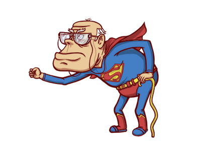 Supaoldman blue character hero oldman red superman