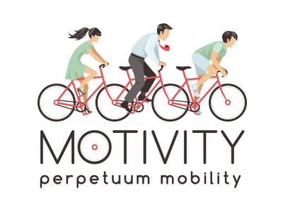 Motivity business bycicle girl illustration logo people sport wzwz