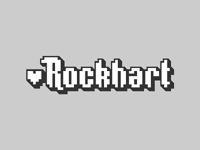 Rockhart Logo Experiment 8bit clothing line logo rockhart t shirt video games