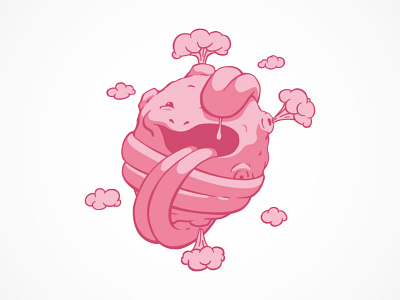 Lickitung x Koffing = Lickifing illustration mashup pokemon vector