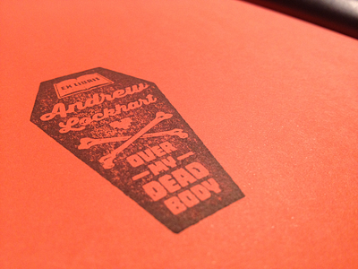 Personal Bookplate Stamp andrew lockhart black bones bookplate coffin orange stamp