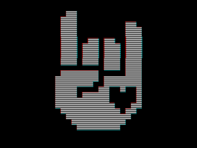 Glitchy Rockhart Logo apparel gif glitch logo pixels rockhart videogame