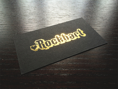 Rockhart Business Card 8 bit business card foil gold metallic rockhart videogames